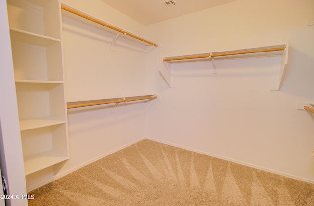 walk in closet featuring carpet