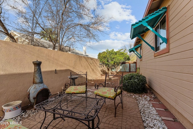 view of patio / terrace with a fenced backyard