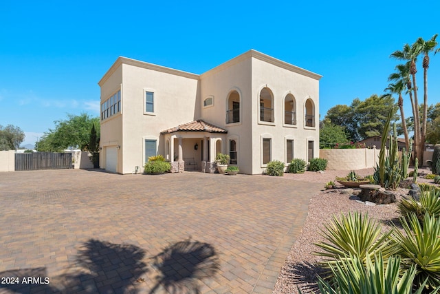 view of front of home with a garage