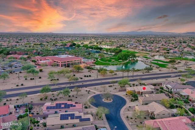 drone / aerial view featuring a residential view