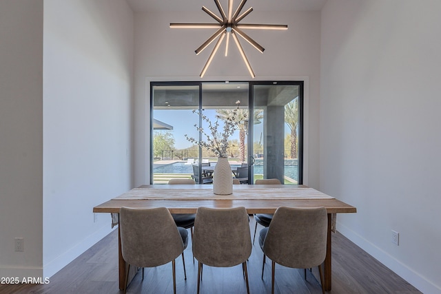 33766 N 86th St, Scottsdale, AZ 85266 - dining area featuring baseboards and wood finished floors