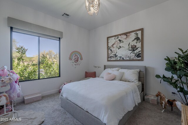 33766 N 86th St, Scottsdale, AZ 85266 - carpeted bedroom featuring a chandelier