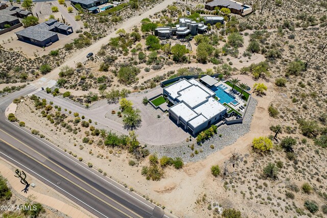 33766 N 86th St, Scottsdale, AZ 85266 - drone / aerial view of a desert landscape and a pool area