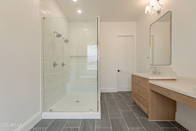 6832 N 178th Ln, Waddell, AZ 85355 - bathroom featuring vanity, a shower stall, and baseboards