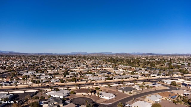 aerial view with a mountain view