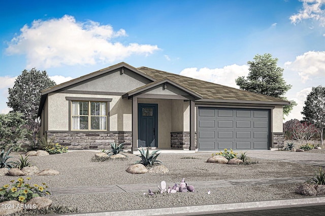 view of front of house with a garage