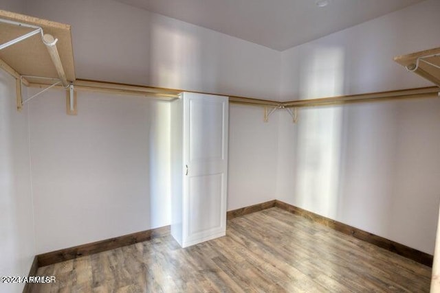 spacious closet featuring hardwood / wood-style floors