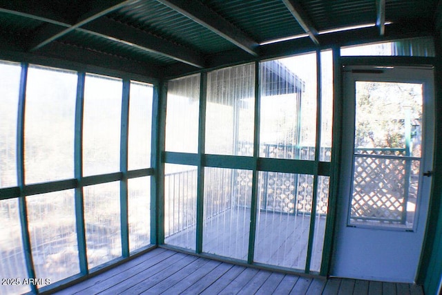 view of unfurnished sunroom