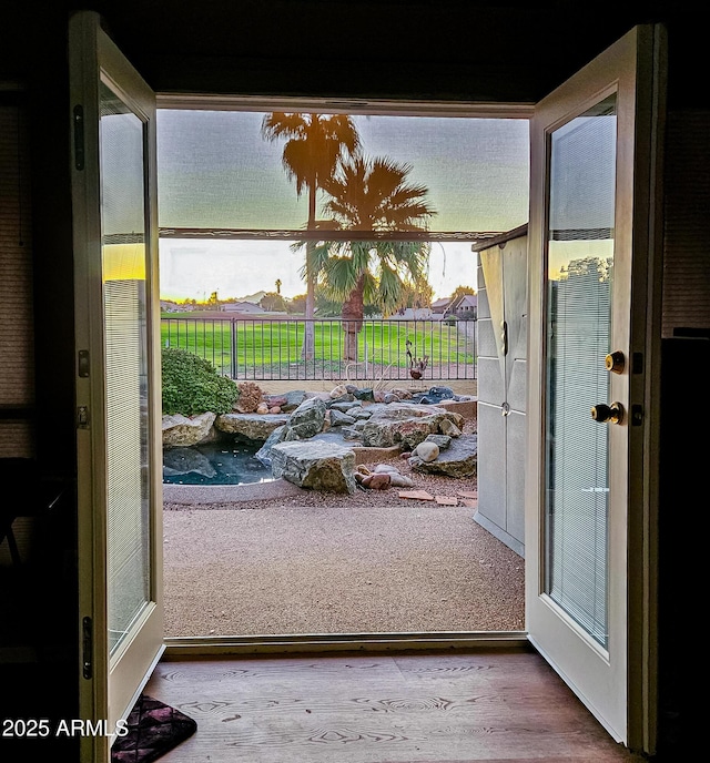 2535 N Pinnule Cir, Mesa, AZ 85215 - doorway to outside with wood finished floors