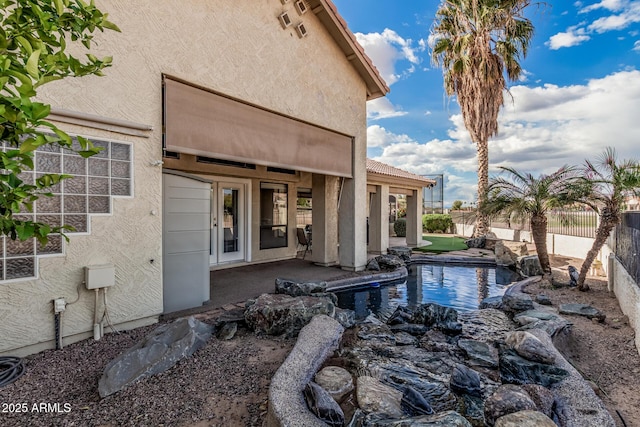 2535 N Pinnule Cir, Mesa, AZ 85215 - view of pool with a fenced backyard, a patio area, and french doors