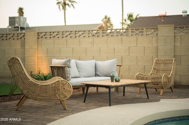 view of patio featuring outdoor lounge area