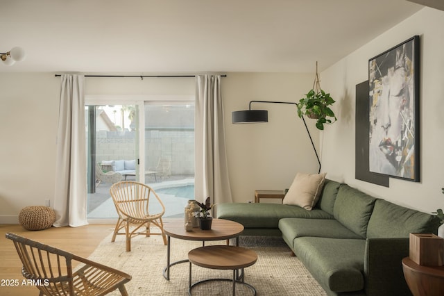 living room featuring hardwood / wood-style floors