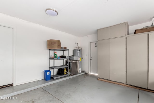 garage with water heater