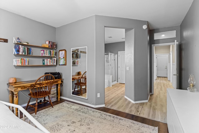 office space featuring light hardwood / wood-style flooring