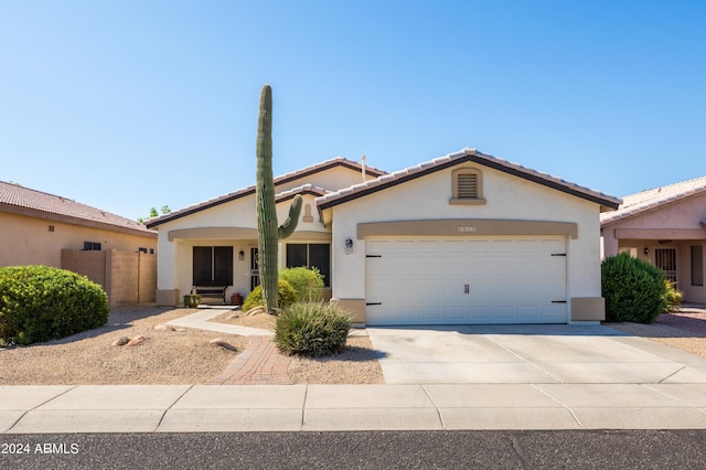 view of front of house with a garage