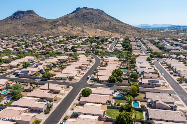 bird's eye view with a mountain view