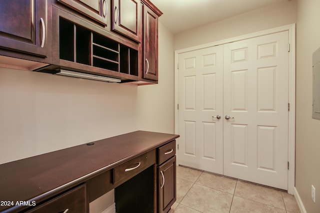 interior space featuring light tile patterned floors