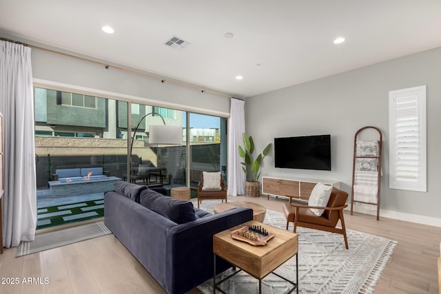 living room featuring hardwood / wood-style floors