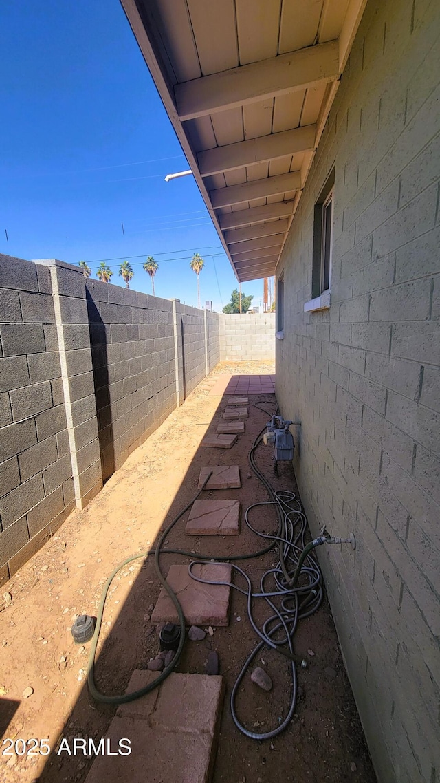 view of patio with a fenced backyard