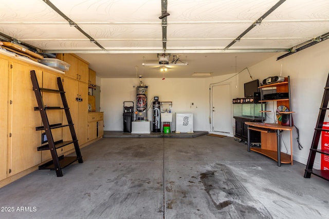 garage with water heater