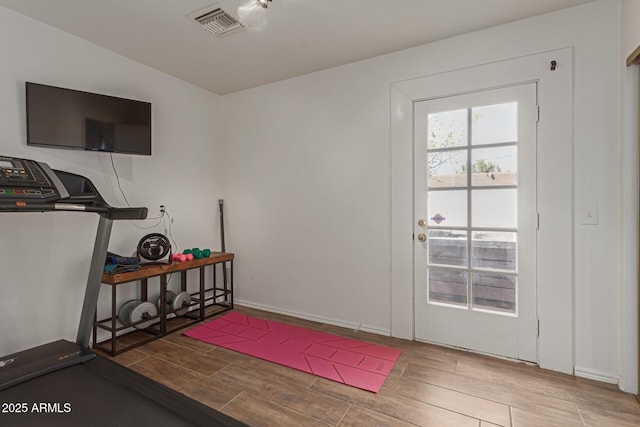 430 N Vineyard, Mesa, AZ 85201 - exercise area with visible vents and wood finished floors