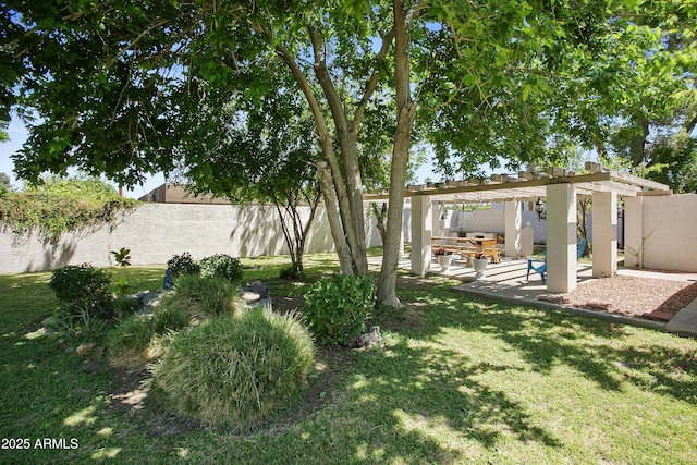 430 N Vineyard, Mesa, AZ 85201 - view of yard featuring a fenced backyard, a pergola, and a patio area
