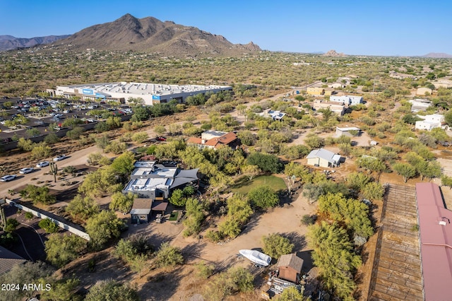 bird's eye view with a mountain view