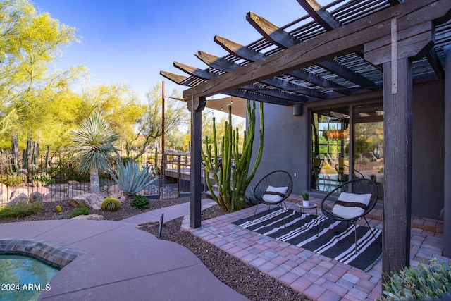 view of patio / terrace with a pergola