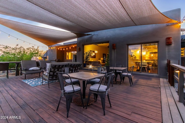 view of deck at dusk