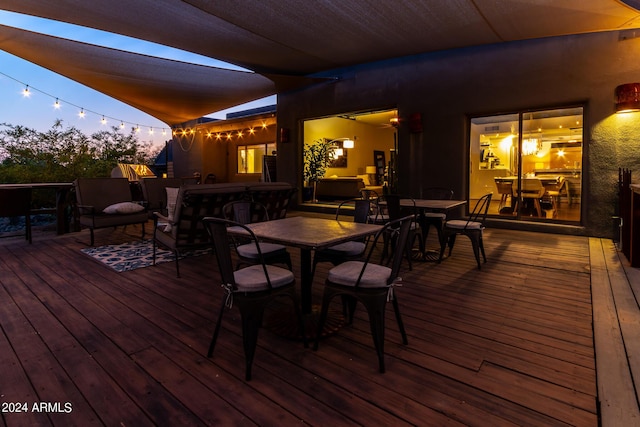 view of deck at dusk