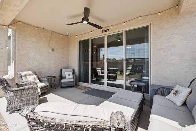 1135 E Barrus Dr, Casa Grande, AZ 85122 - view of patio / terrace featuring outdoor lounge area and a ceiling fan
