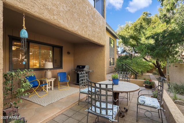 view of patio with area for grilling