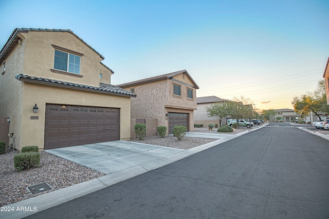 view of front of property featuring a garage