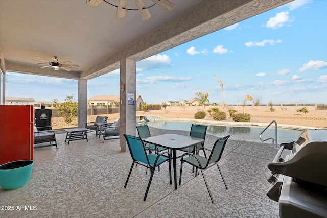 view of patio / terrace with ceiling fan