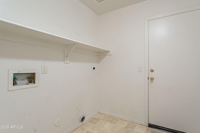 washroom featuring hookup for a washing machine, baseboards, hookup for an electric dryer, laundry area, and hookup for a gas dryer