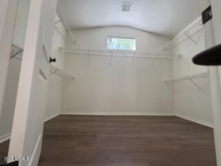 500 S Santa Fe Trl, Cornville, AZ 86325 - walk in closet with vaulted ceiling and wood finished floors