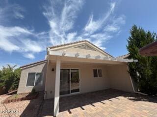 500 S Santa Fe Trl, Cornville, AZ 86325 - rear view of property with stucco siding and a patio