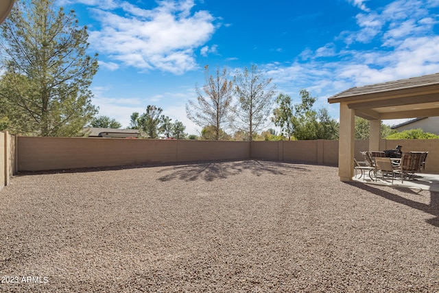 view of yard with a patio area