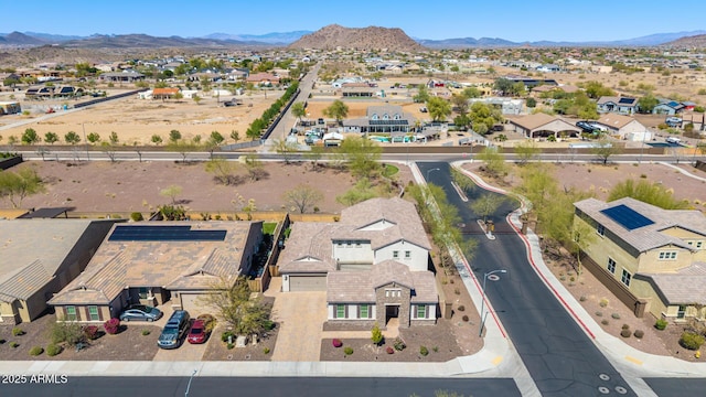 aerial view with a residential view and a mountain view