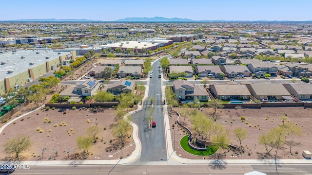 birds eye view of property featuring a residential view and a mountain view