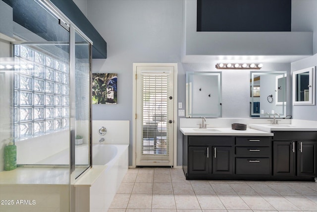 420 S Dodge Dr, Chandler, AZ 85225 - full bath featuring tile patterned flooring, a bath, and double vanity