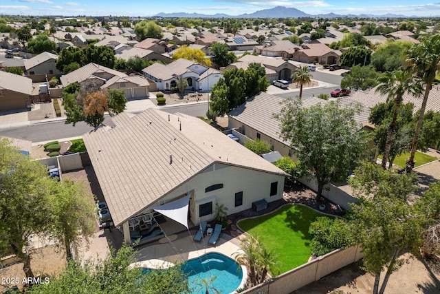 420 S Dodge Dr, Chandler, AZ 85225 - aerial view of residential area with a mountainous background and a pool area