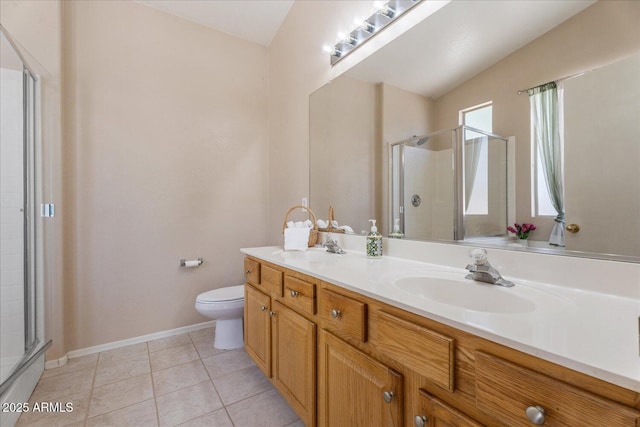 40614 N Key Ln, Anthem, AZ 85086 - full bath featuring a stall shower, double vanity, and tile patterned flooring