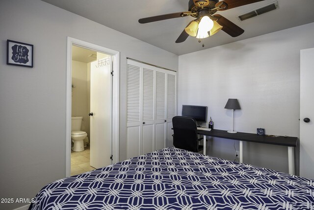 14484 W Jimmie Kerr Blvd, Casa Grande, AZ 85122 - bedroom featuring a closet and a ceiling fan