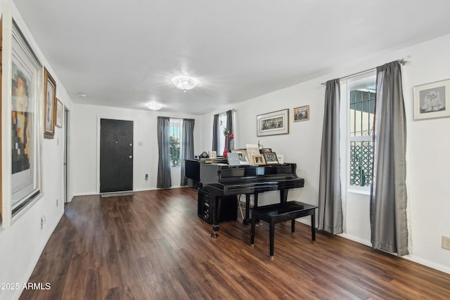 miscellaneous room with dark hardwood / wood-style floors