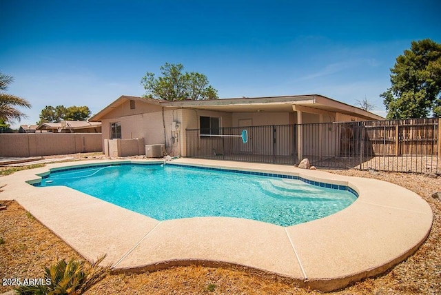 view of pool featuring cooling unit