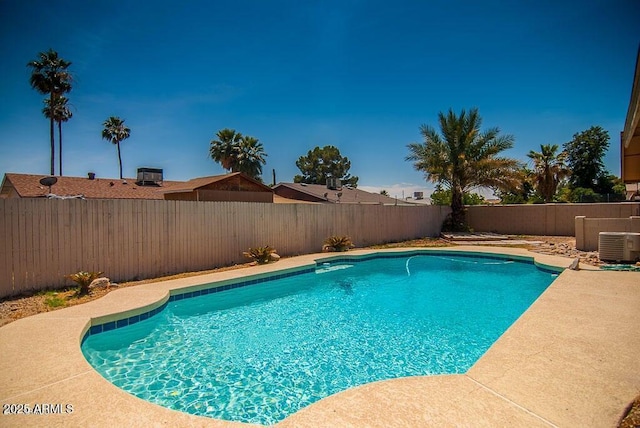 view of swimming pool with central AC