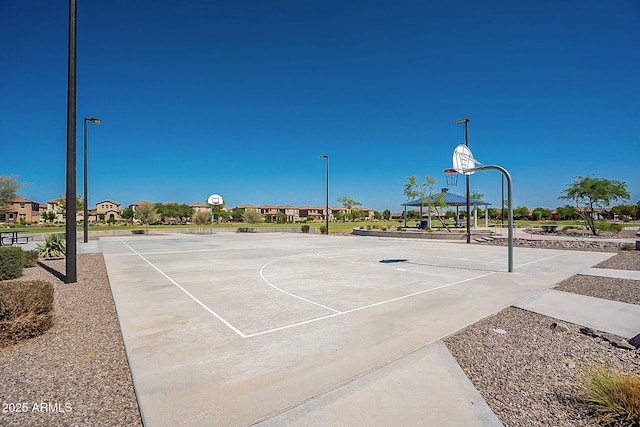 view of sport court featuring a gazebo and community basketball court