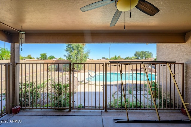 9446 E Olla Ave, Mesa, AZ 85212 - balcony with a patio area and ceiling fan