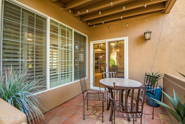 balcony featuring a patio area